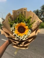🌻 Single Sunflower Bouquet – Simple, Bright & Beautiful - Image 3
