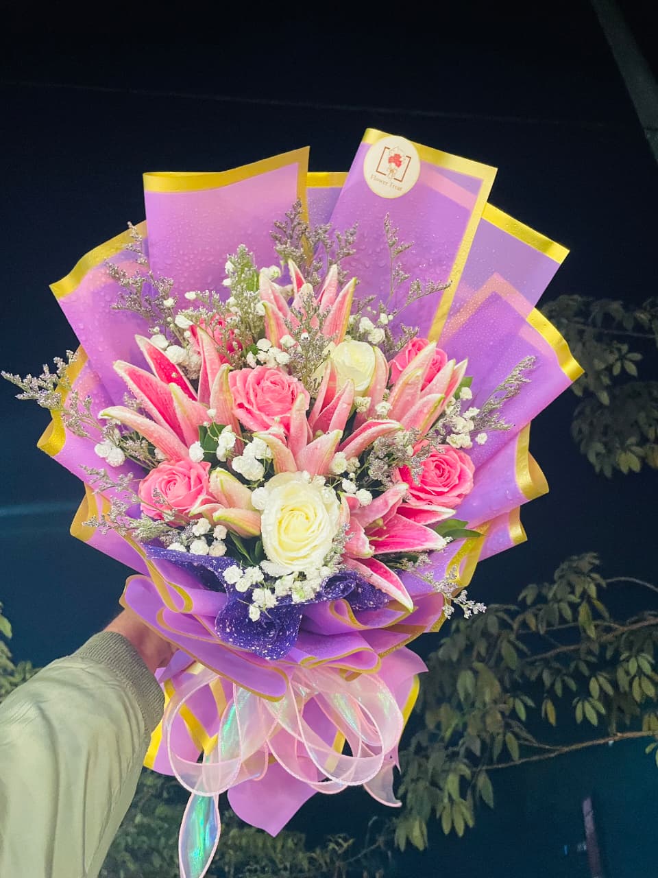 WhatsApp Image 2026-02-01 at 6.03.19 PM 🌸🤍 Pink Lily & White Rose Mixed Bouquet – Elegant & Charming - Image 1