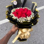 Red Rose and Jipsi (Gypsophila) Mixed Bouquet