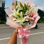 White & Pink Mixed Lily Bouquet (Ethereal, Regal & Romantic)