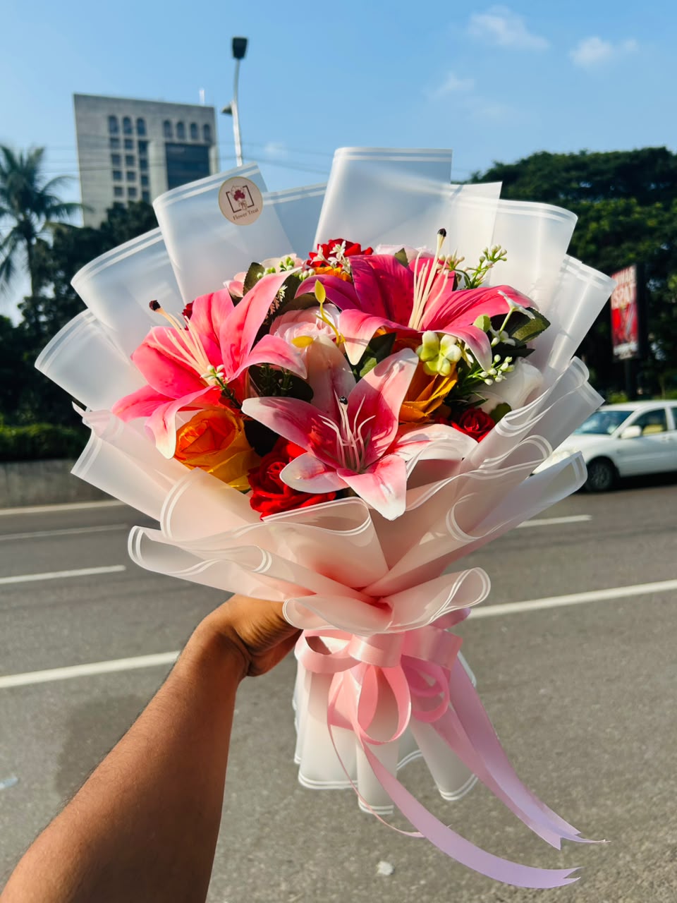WhatsApp Image 2026-09-28 at 3.53.20 PM Luxury Artificial Lily Bouquet (Noble, Pure & Timeless) - Image 1