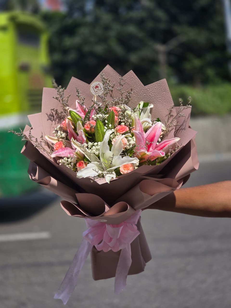 WhatsApp Image 2026-09-29 at 10.20.24 AM Pink & White Mixed Lily Bouquet (Graceful, Pure & Luxury) - Image 1