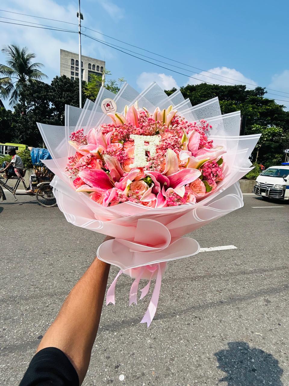 WhatsApp Image 2026-09-29 at 2.23.06 PM Premium Pink Lily Bouquet (Soft, Romantic & Luxury) - Image 1