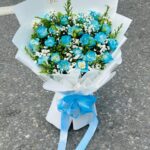 Blue Sprayed Rose Bouquet (Exotic, Modern & High-Fashion Luxury)