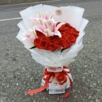 Red Rose & Lily Mixed Bouquet (Passionate, Regal & Luxury)